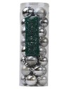 Juego de 32 bolas plateadas ø 5 cm para árbol de Navidad