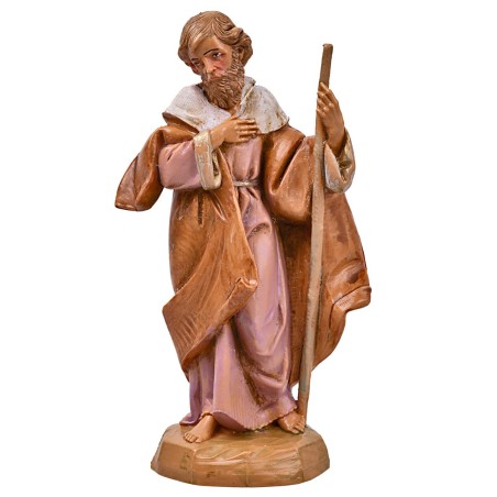 San Giuseppe con bastone 12 cm Fontanini per presepe Mondo