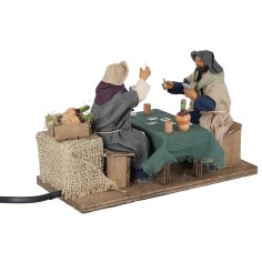 Giocatori di carte seduti 12 cm in movimento