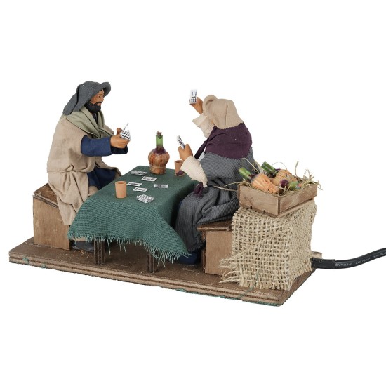 Giocatori di carte seduti 12 cm in movimento