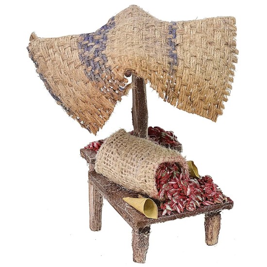 Bancarella peperoncini cm 11 h per presepe Mondo Presepi