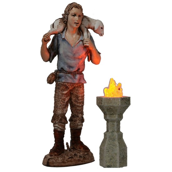 Braciere grande 6,8 cm con led arancio tremolante 12 Volt