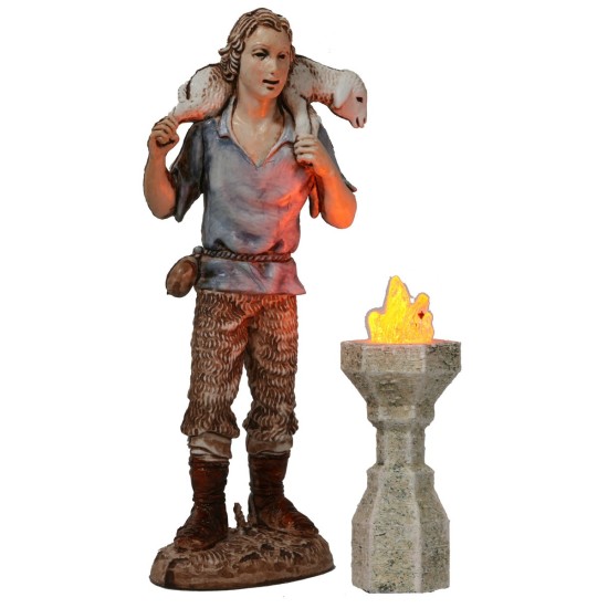 Large brazier 6.8 cm with flickering orange LED 12 Volt