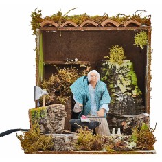 Fabbro cm 10 in movimento cm 17x17x19 h per presepe Mondo