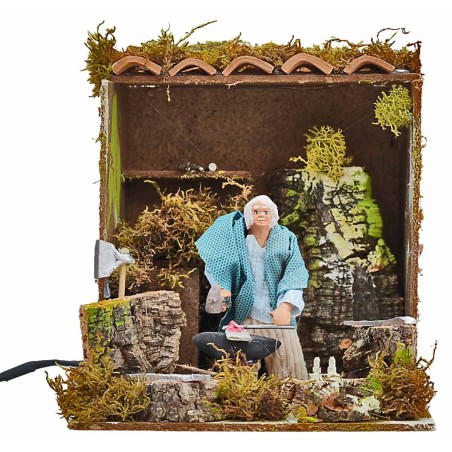 Fabbro cm 10 in movimento cm 17x17x19 h per presepe Mondo