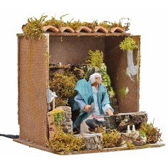 Fabbro cm 10 in movimento cm 17x17x19 h per presepe Mondo 2