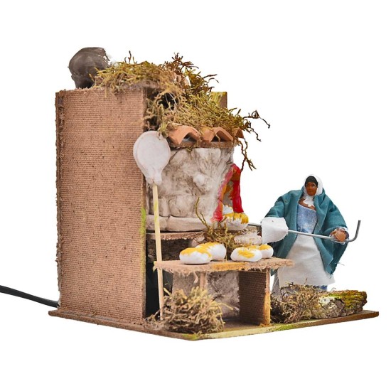 Panadera de 10 cm en movimiento con fuego funcionando, medidas