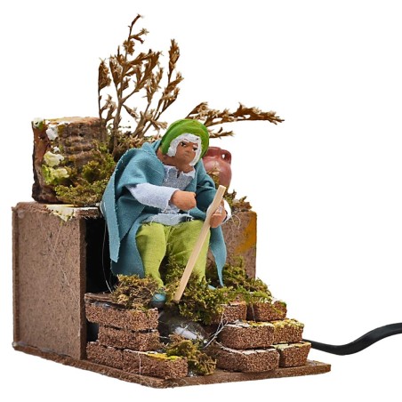 Shepherd warming up 10 cm in motion with working fire