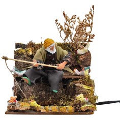 Fisherman 15 cm moving for nativity scene Mondo Presepi
