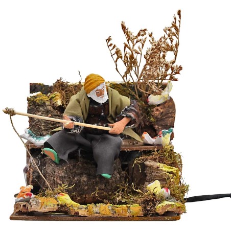 Fisherman 15 cm moving for nativity scene Mondo Presepi