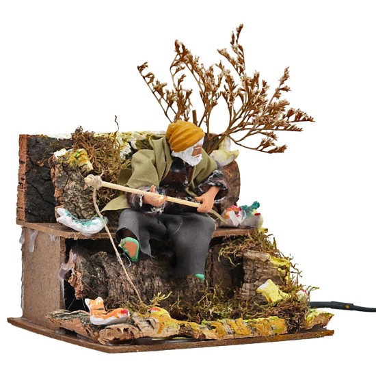 Fisherman 15 cm moving for nativity scene Mondo Presepi