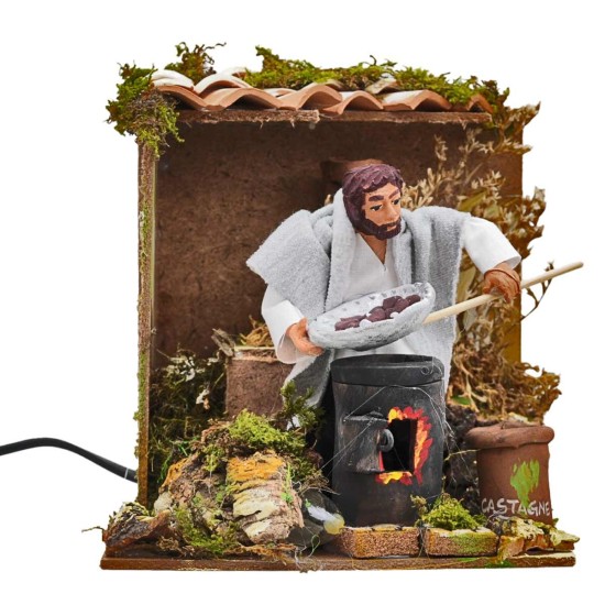 15 cm tall moving chestnut roaster with working light