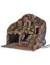 Presepe artigianale illuminato con cascata cm 39x30x39h