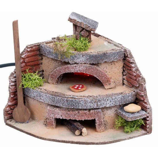 Forno per fornaio con luce effetto fuoco cm 12x11x12,5 h