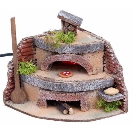 Forno per fornaio con luce effetto fuoco cm 12x11x12,5 h