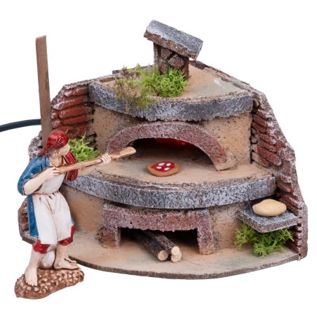 Forno per fornaio con luce effetto fuoco cm 12x11x12,5 h per