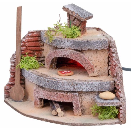 Forno per fornaio con luce effetto fuoco cm 12x11x12,5 h per