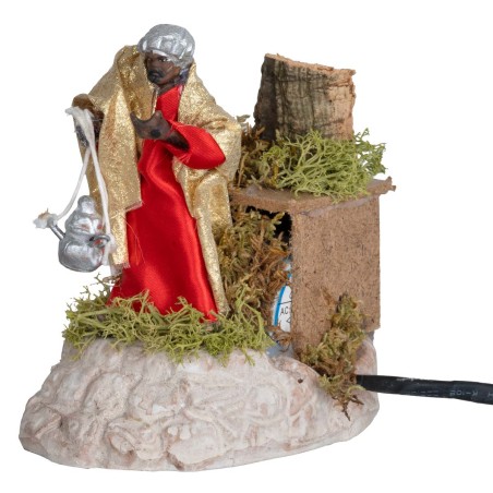 Set tre Re Magi 10 cm in movimento per presepe Mondo Presepi