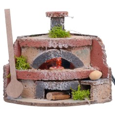 Forno per fornaio con luce effetto fuoco cm 12x10x10h