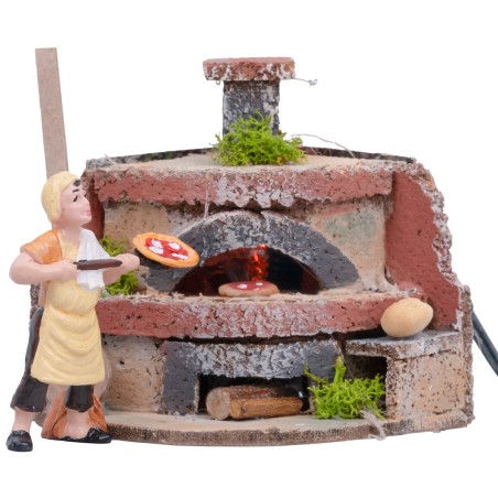 Forno per fornaio con luce effetto fuoco cm 12x11x12,5 h per