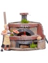 Horno para panadero con luz efecto fuego cm 12x10x10h