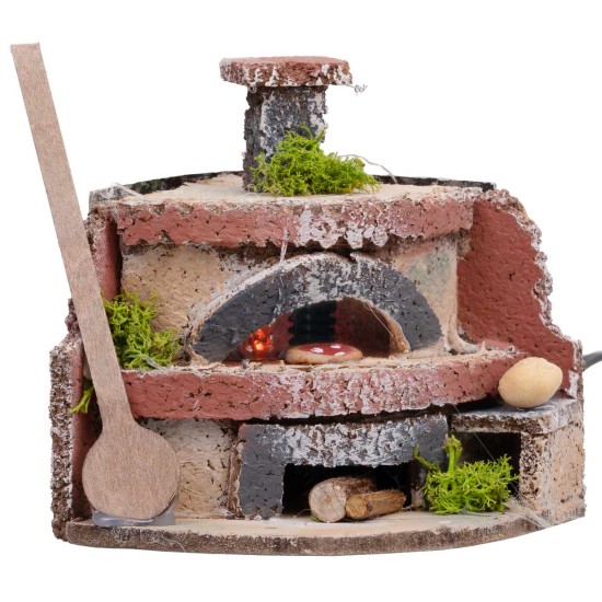 Horno para panadero con luz efecto fuego cm 12x10x10h