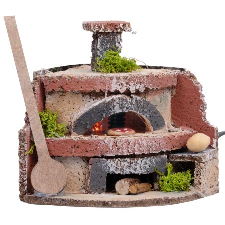 Forno per fornaio con luce effetto fuoco cm 12x10x10h