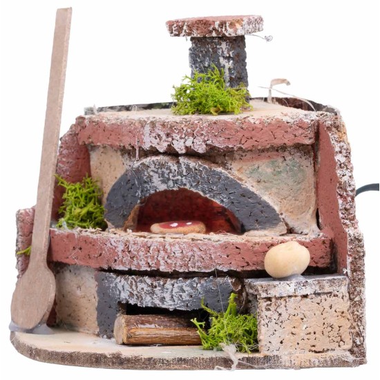 Forno per fornaio con luce effetto fuoco cm 12x10x10h