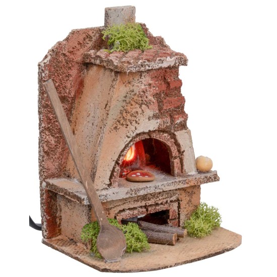Forno per fornaio con luce effetto fuoco cm 10x8x12h per