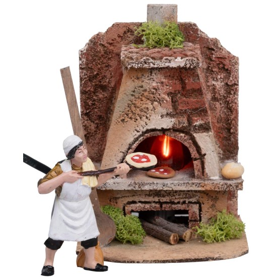 Forno per fornaio con luce effetto fuoco cm 10x8x12h per