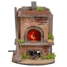 Forno per fornaio sqaudrato con luce effetto fuoco cm 10x10x15h