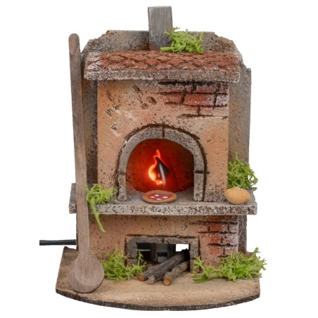 Forno per fornaio sqaudrato con luce effetto fuoco cm 10x10x15h