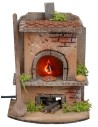 Forno per fornaio sqaudrato con luce effetto fuoco cm 10x10x15h