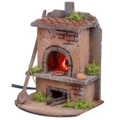 Forno per fornaio sqaudrato con luce effetto fuoco cm 10x10x15h 2
