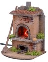 Forno per fornaio sqaudrato con luce effetto fuoco cm 10x10x15h