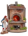 Forno per fornaio sqaudrato con luce effetto fuoco cm 10x10x15h