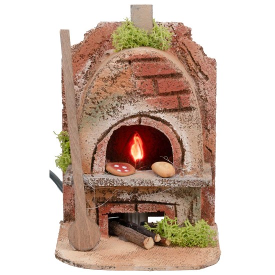 Forno per fornaio arrotondato con luce effetto fuoco cm 10x9x15h