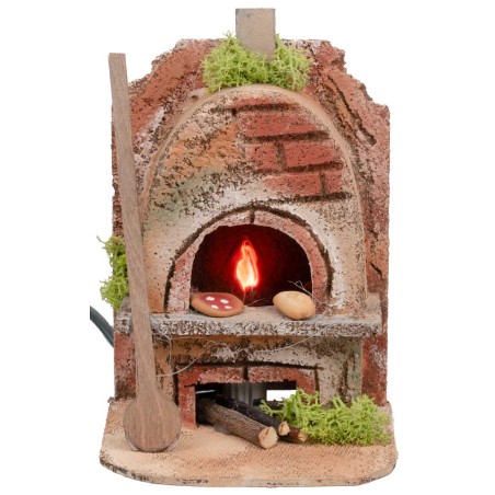 Forno per fornaio arrotondato con luce effetto fuoco cm 10x9x15h