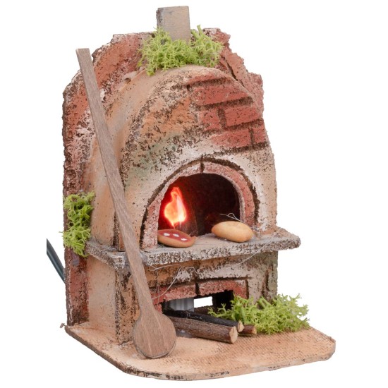 Forno arrotondato con luce effetto fuoco cm 10x9x15h