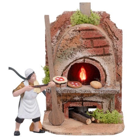 Forno per fornaio arrotondato con luce effetto fuoco cm 10x9x15h