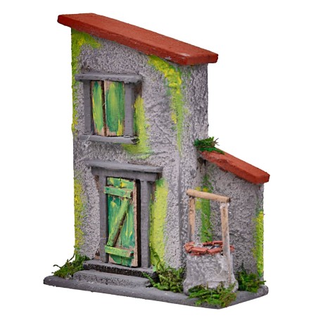 copy of Casetta grigia e verde per presepe cm 10x4x12,5 h