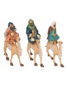 Three Wise Men on camel set, 10 cm series, in PVC for nativity scene