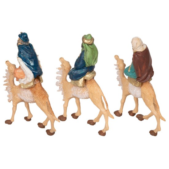 Set tre Re Magi su cammello serie 10 cm