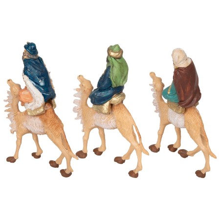 Three Wise Men on camel set, 10 cm series, in PVC for nativity scene