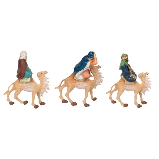 Set tre Re Magi su cammello serie 10 cm