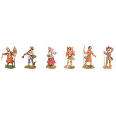 Set 6 statuine mestieri in PVC per presepe Mondo Presepi
