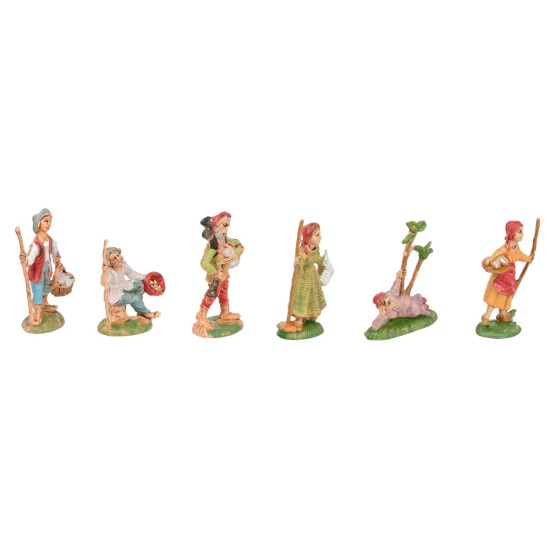 Set 6 statuine mestieri in PVC per presepe Mondo Presepi