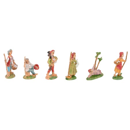 Set 6 statuine mestieri in PVC per presepe Mondo Presepi