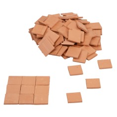 Baldosas cuadradas de terracota 24x24x3 mm 100 piezas para belén