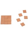 Baldosas cuadradas de terracota 24x24x3 mm 100 piezas para belén